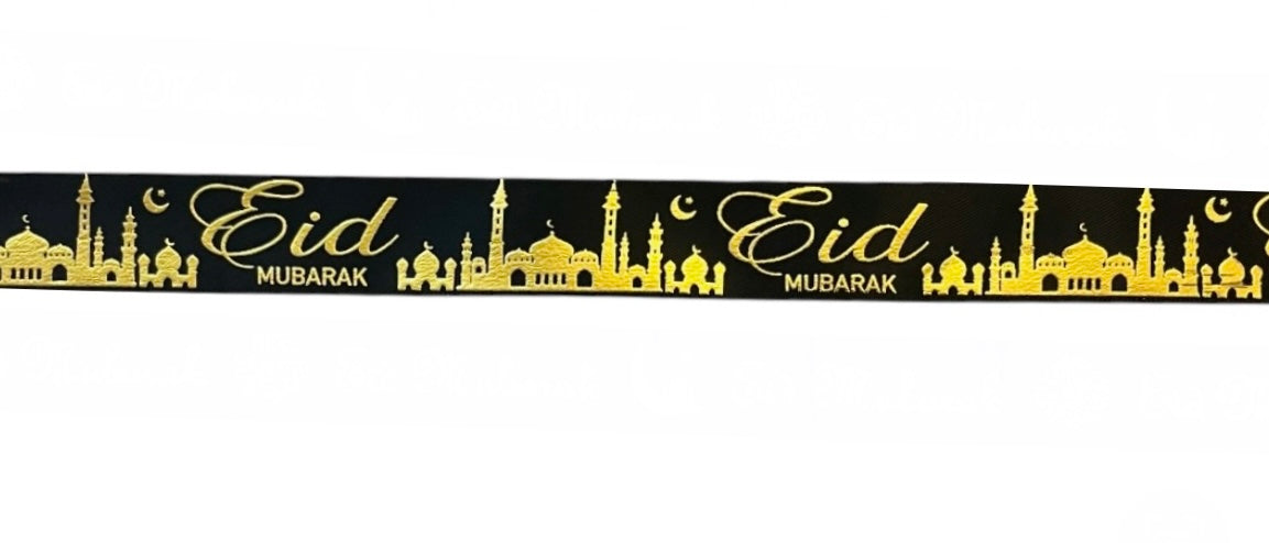Eid Mubarak Ribbon Gold Foil Print