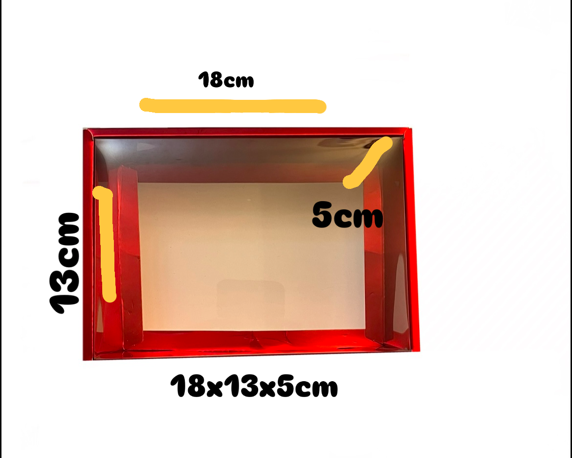 Clear Lid Box - Red 18*13*5cm
