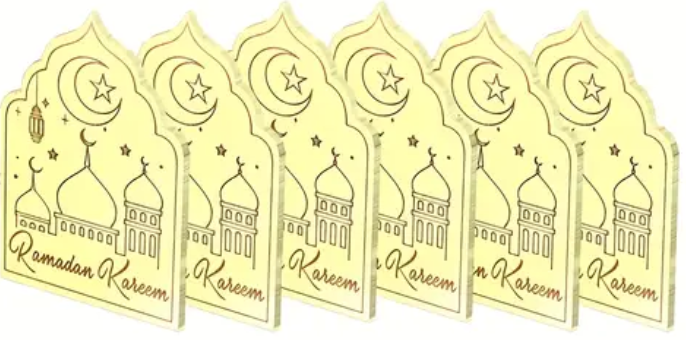 Eid Cupcake Toppers Acrylic