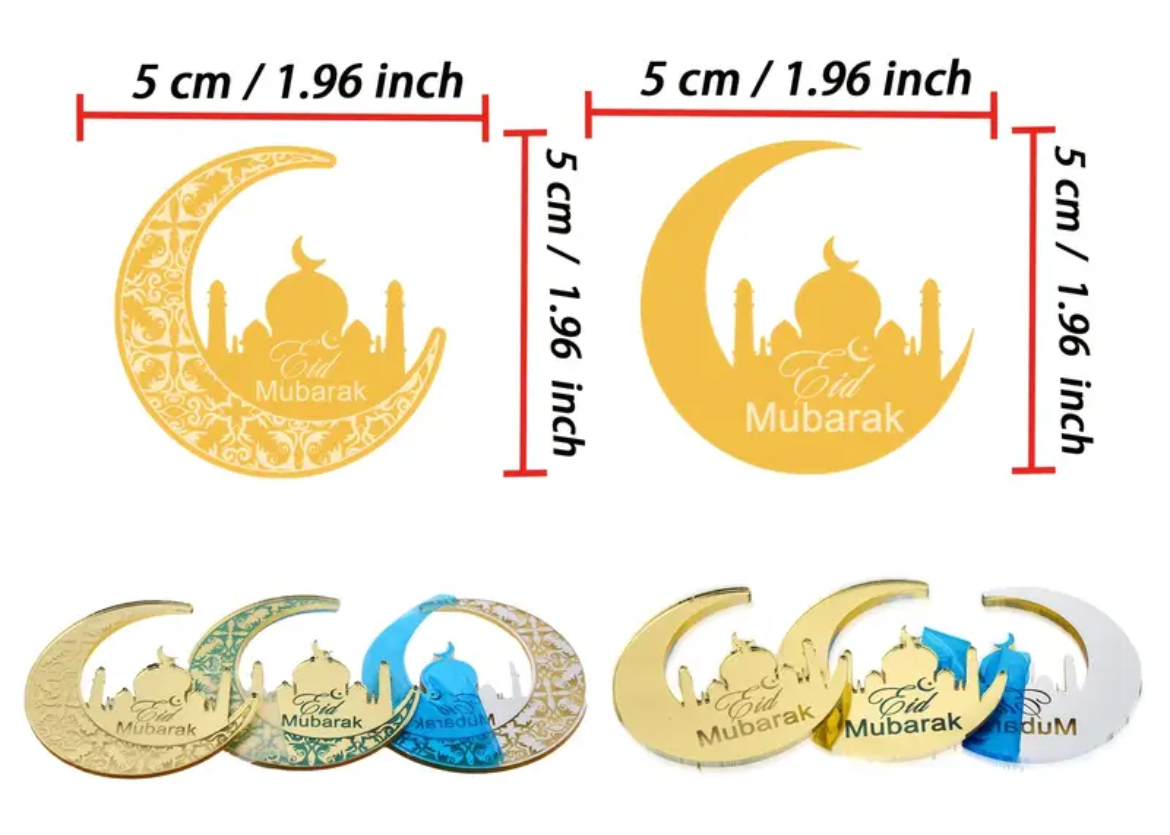 Eid Cupcake Toppers Acrylic