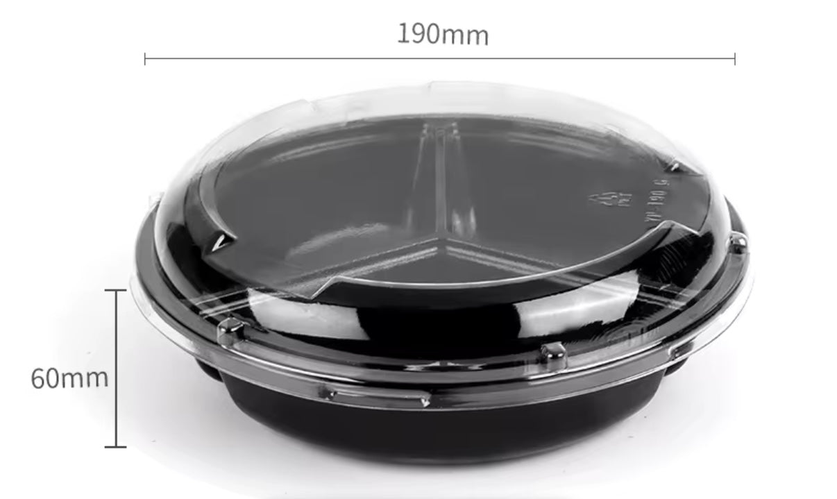 Compartment Trays-Black -3 Section