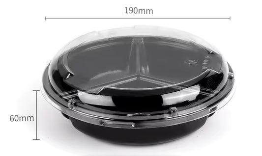 Compartment Trays-Black -3 Section