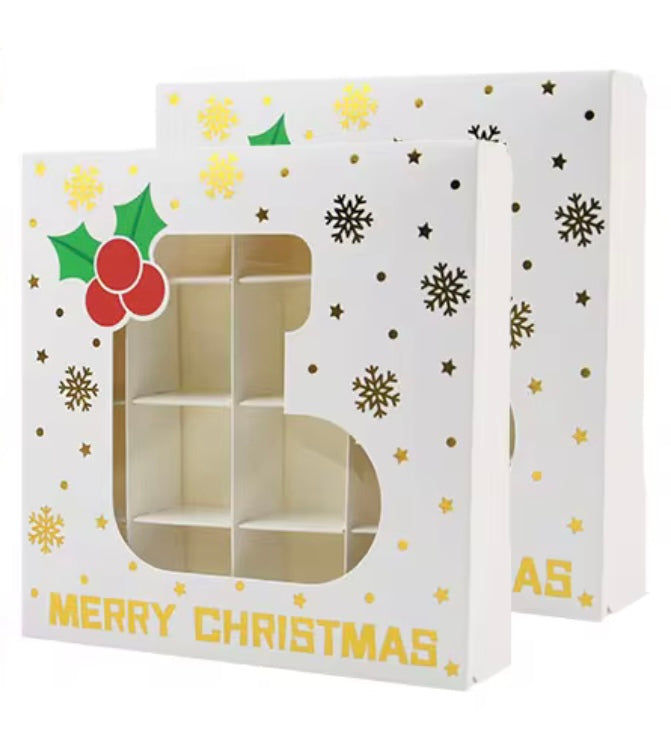 Empty pick and mix box White Box Santa Shoe Window 15x15x3.5cm