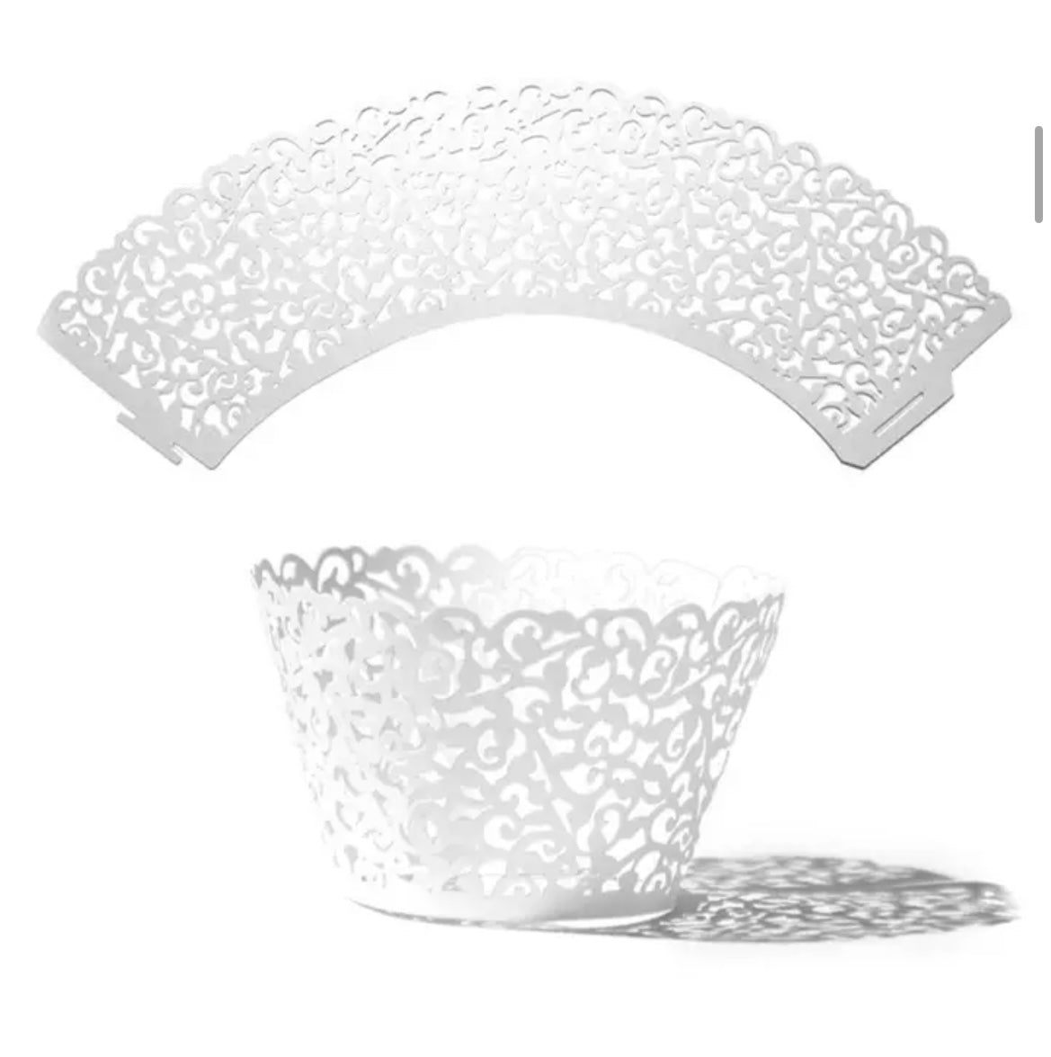 Lace Cupcake Wrappers -White
