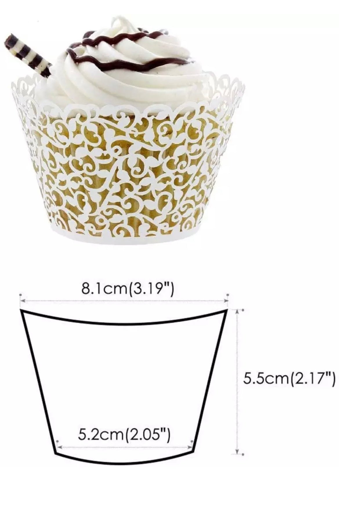 Lace Cupcake Wrappers -White
