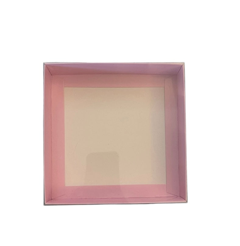 Clear Lid Box Pink - 15*15*3.5cm