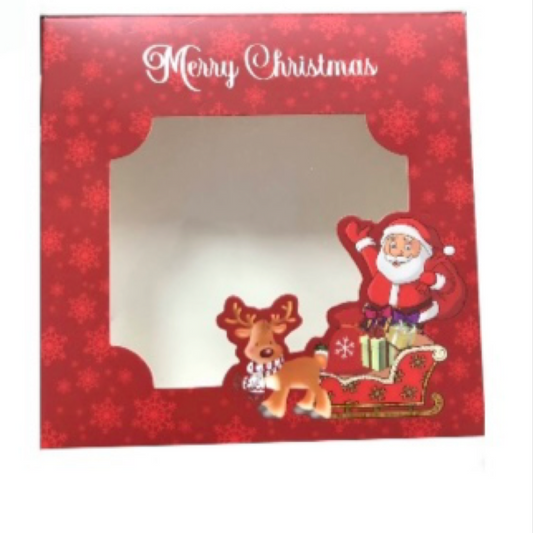 Empty pick and mix box Christmas theme 15x15x3.5cm