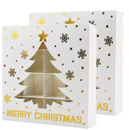 Empty pick and mix box White Christmas Tree  Box 15x15x3.5cm