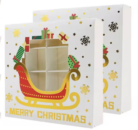 Empty pick and mix box White Box Santa Sleigh Window  15x15x3.5cm