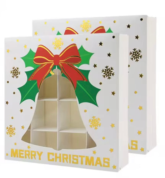 Empty pick and mix box White Christmas Bell Box 15x15x3.5cm