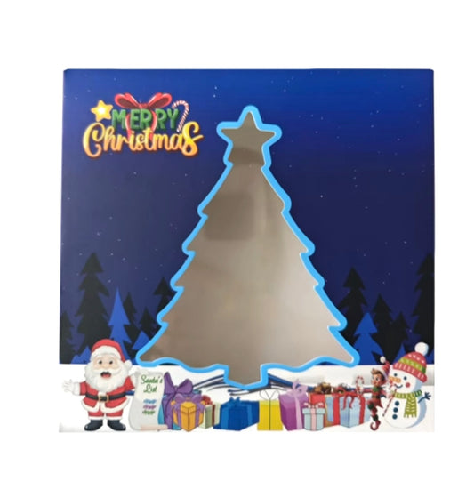 Empty pick and mix box Blue Christmas Tree  Box 15x15x3.5cm