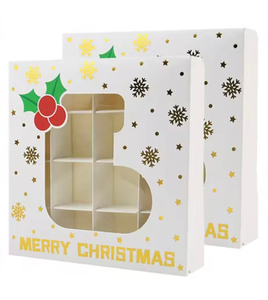 Empty pick and mix box White Box Santa Shoe Window  15x15x3.5cm