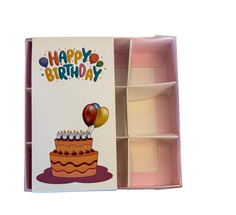 Empty Pick And Mix Box Birthday Design Clear Lid 15*15*3.5cm