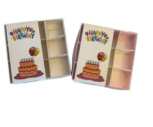 Empty Pick And Mix Box Birthday Design Clear Lid 15*15*3.5cm