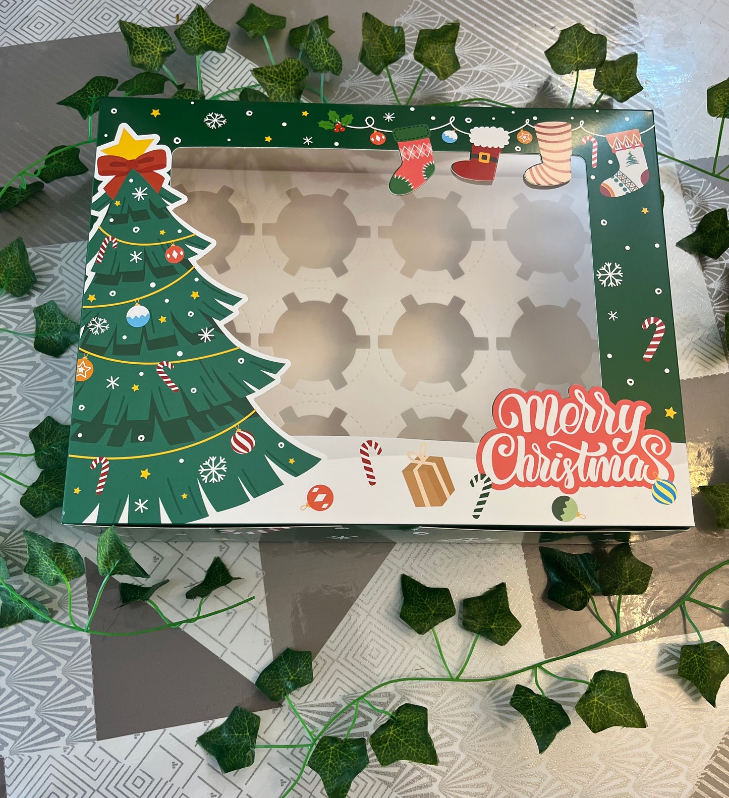 Christmas cupcake boxes -Assorted Designs