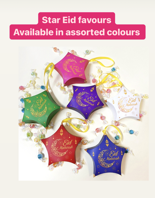 Eid Mubarak Star Shaped Favour Boxes