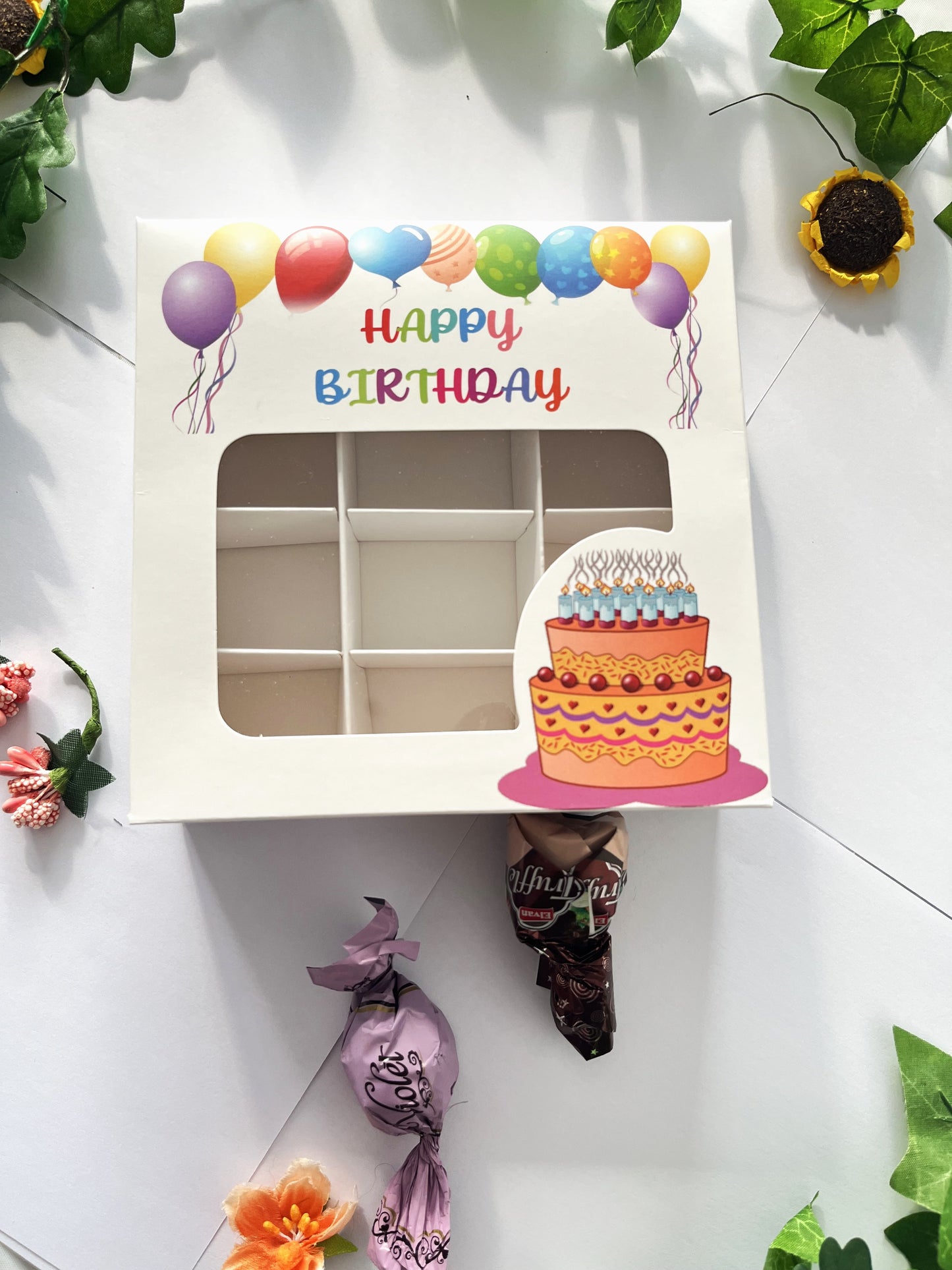 Empty Pick And Mix Box Birthday Design 15*15*3.5cm