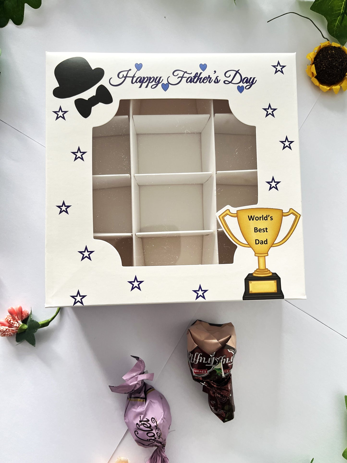 Empty Pick And Mix Box Fathers Day Theme 15*15*3.5 cm