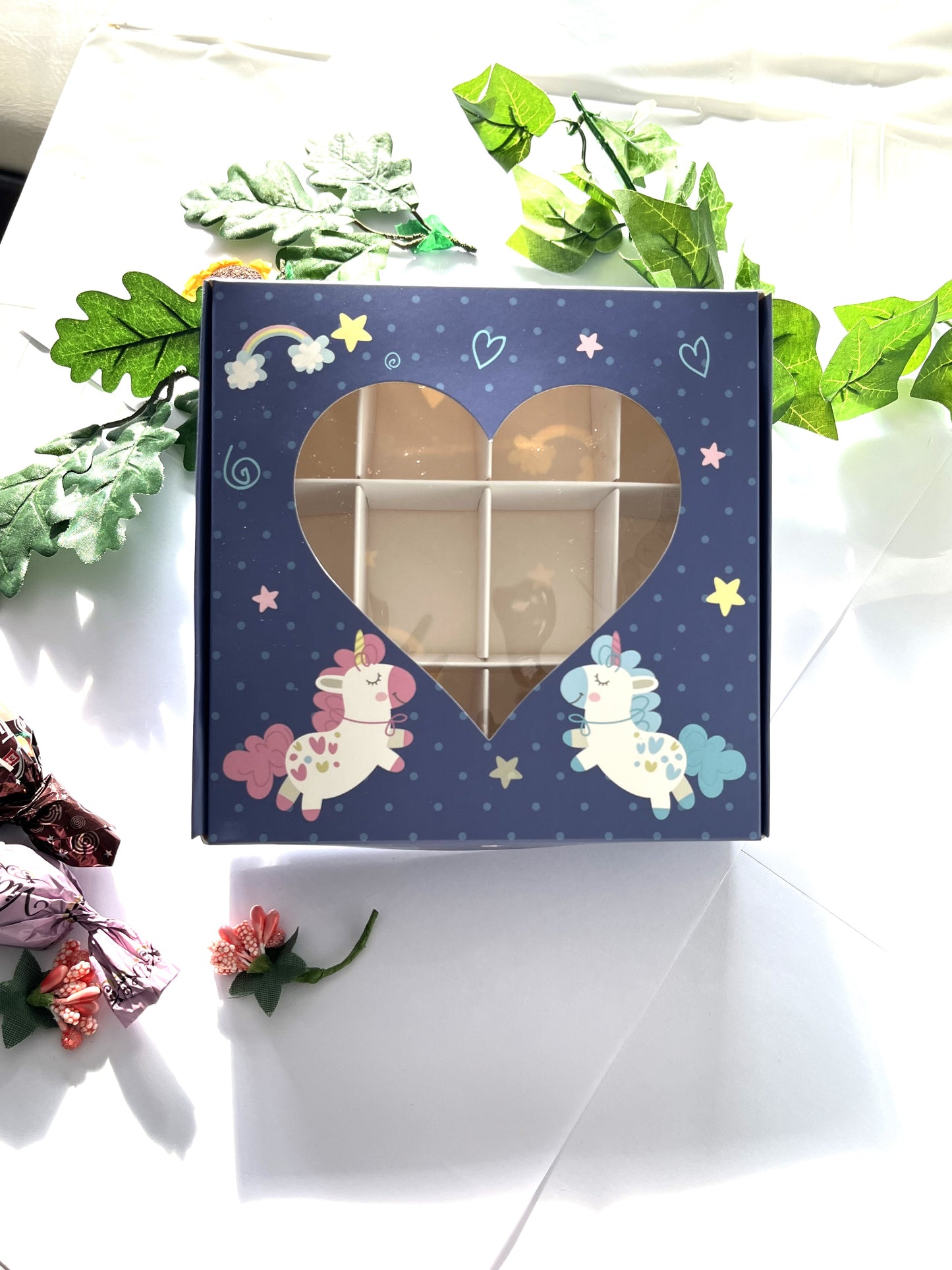 Empty Pick And Mix Box Unicorn Design 15*15*3.5cm