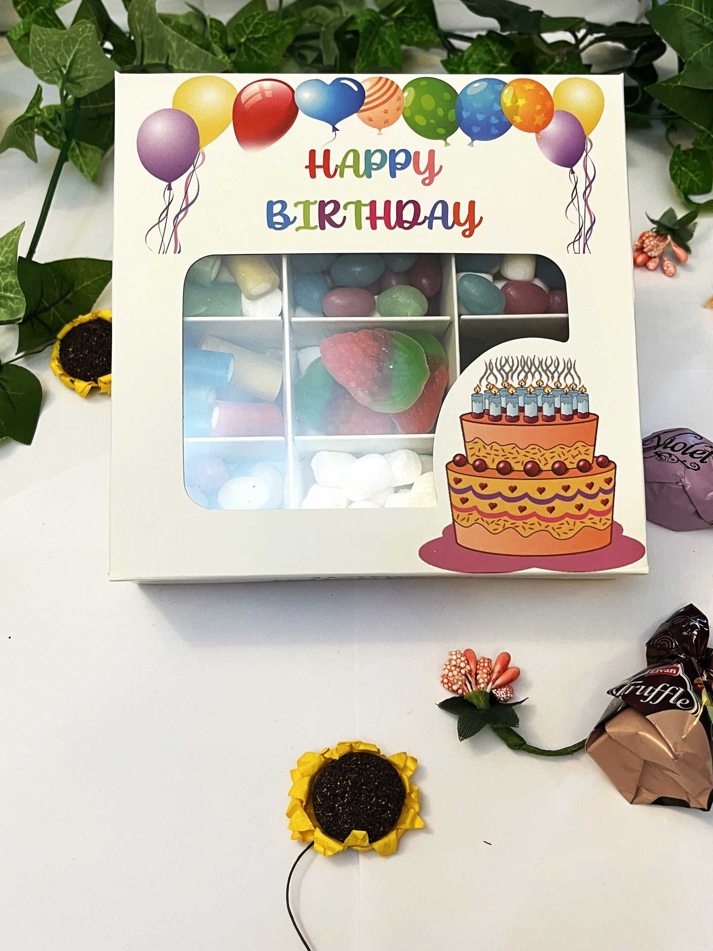 Empty Pick And Mix Box Birthday Design 15*15*3.5cm