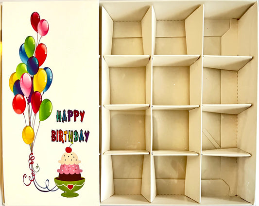 Clear Lid Box With Printed Band -Birthday Design