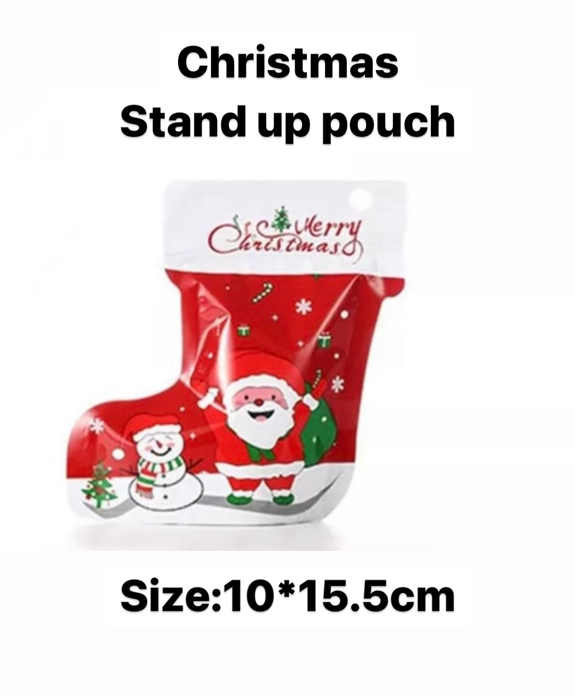 Christmas Shoe Shaped Stand Up Pouch