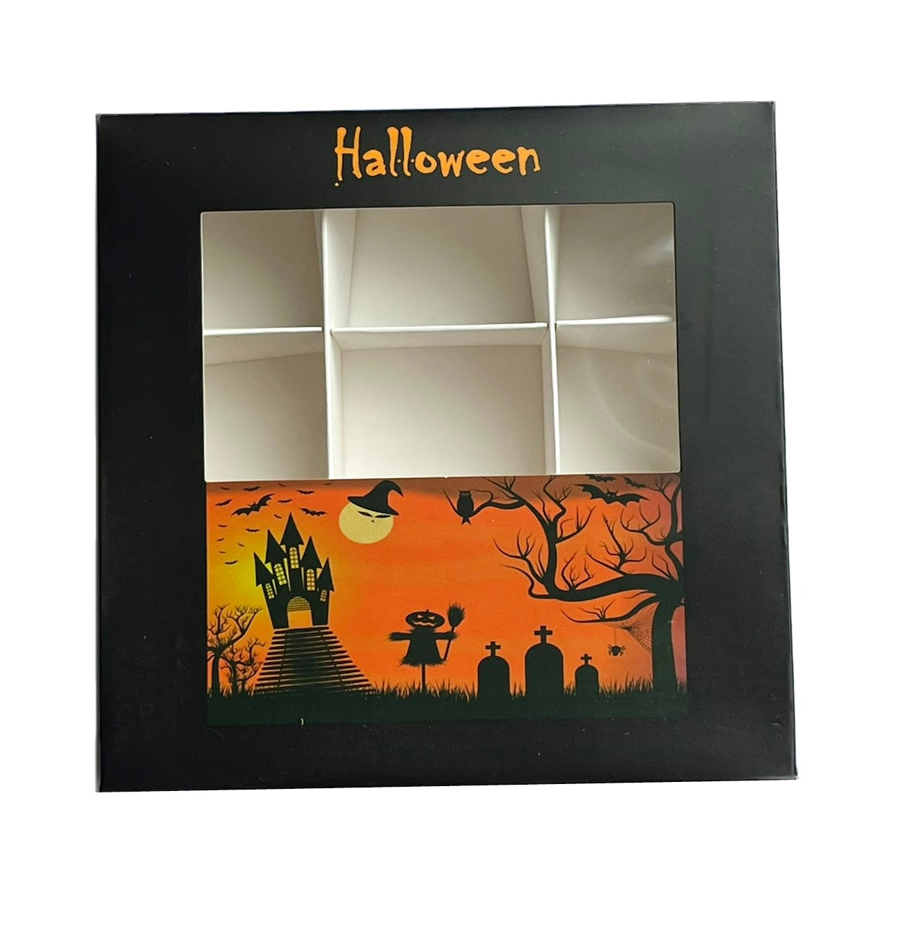 Empty Pick And Mix Box -Black Halloween Theme 15*15*3,5cm