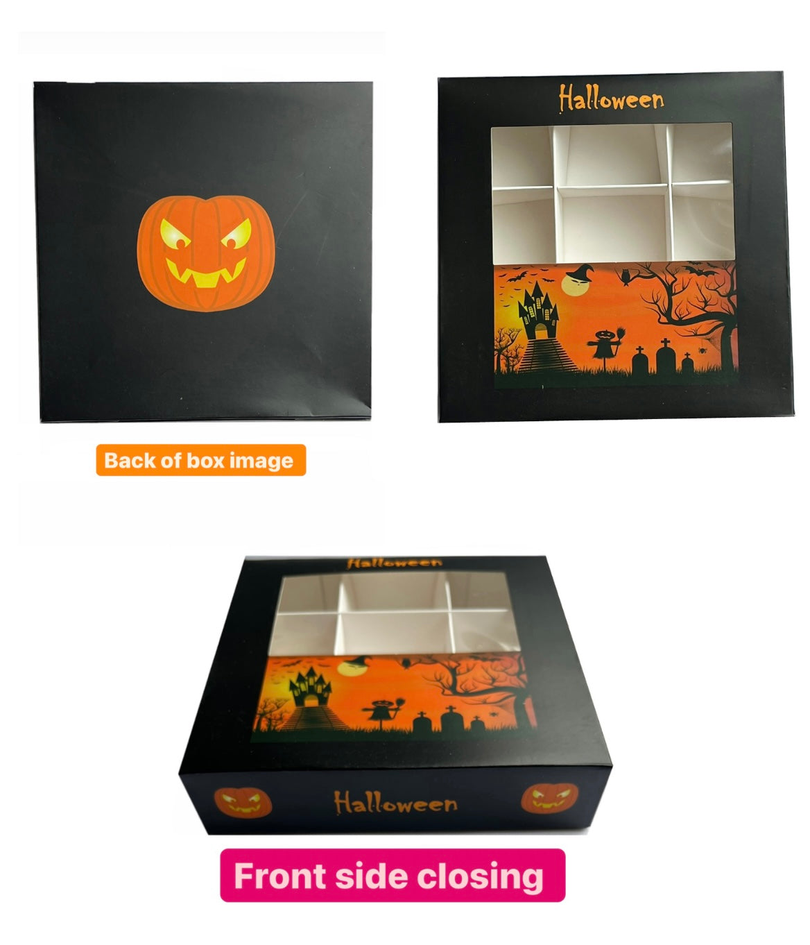 Empty Pick And Mix Box -Black Halloween Theme 15*15*3,5cm