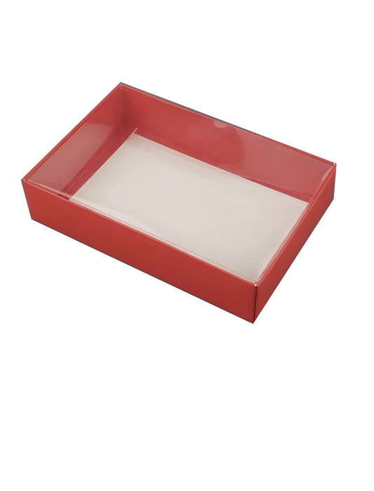 Clear Lid Box Red - 15*15*3.5cm