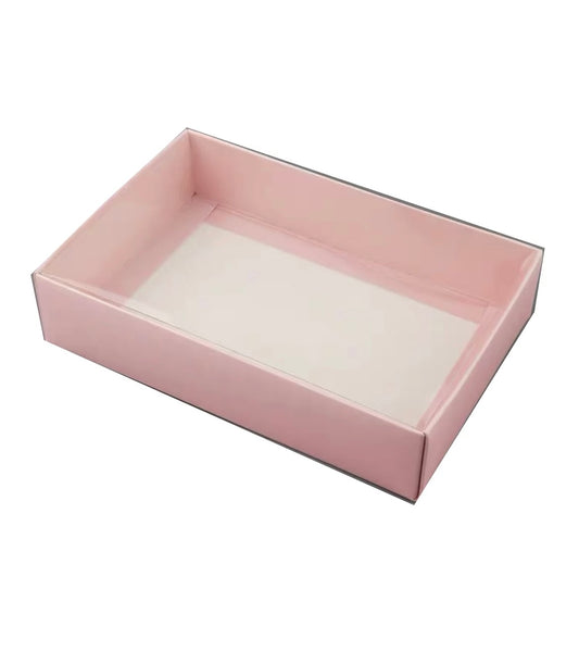 Clear Lid Box Pink - 15*15*3.5cm