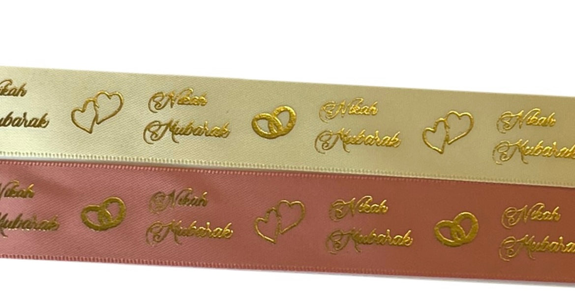Nikah  Ribbon Gold Foil Print -22mm(2.2cm Wide)