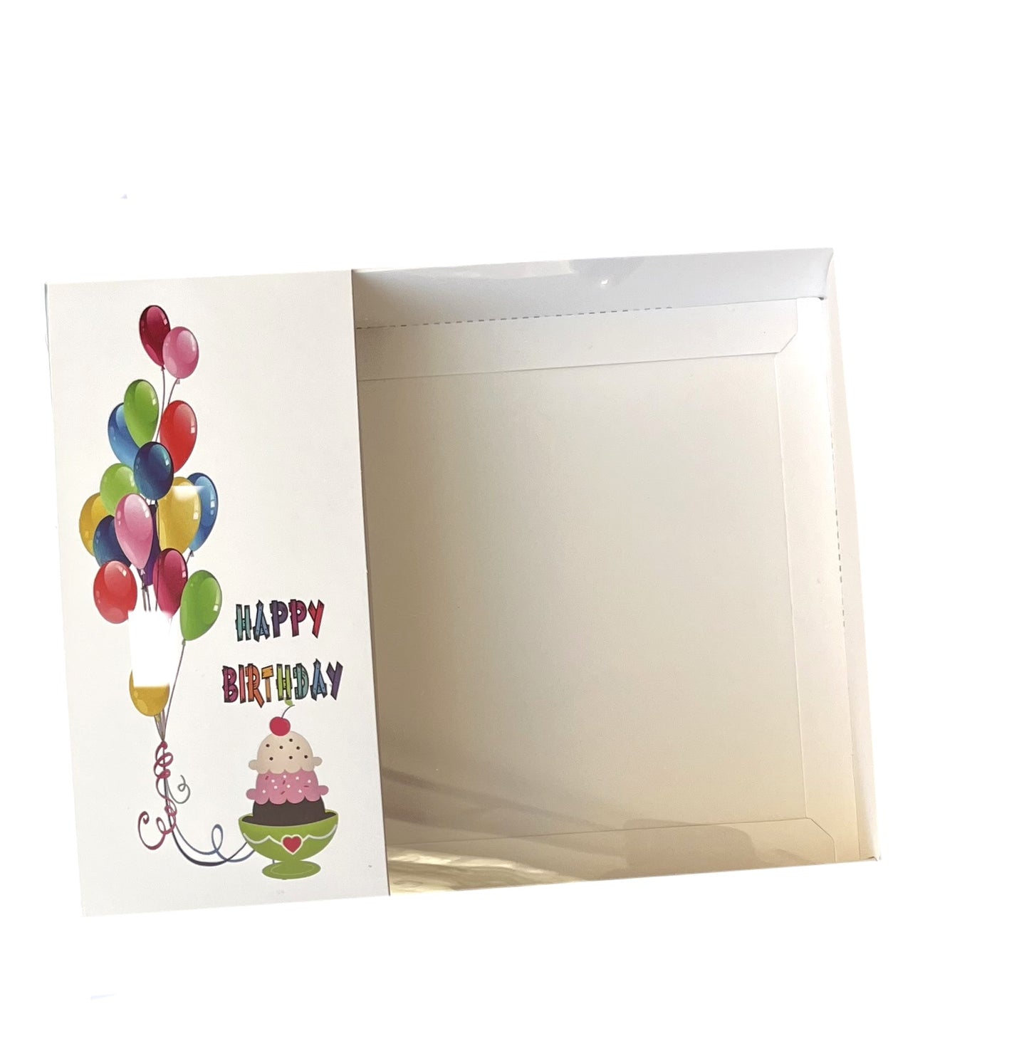 Clear Lid Box With Printed Band -Birthday Design