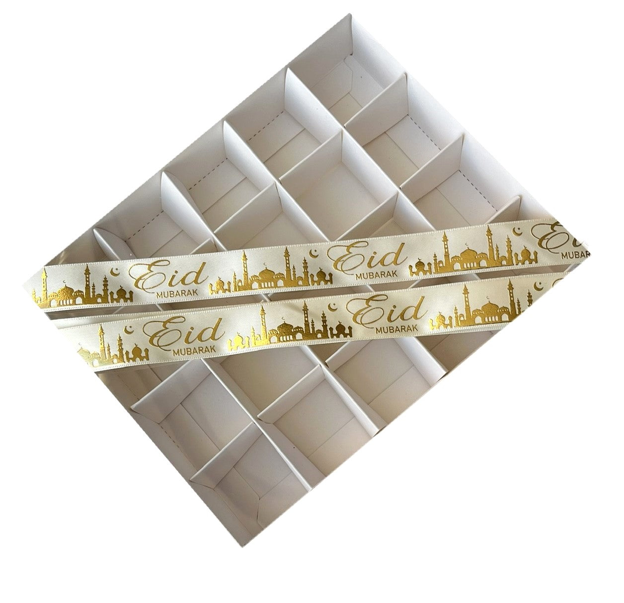 Eid Mubarak Ribbon Gold Foil Print -22mm(2.2cm Wide)
