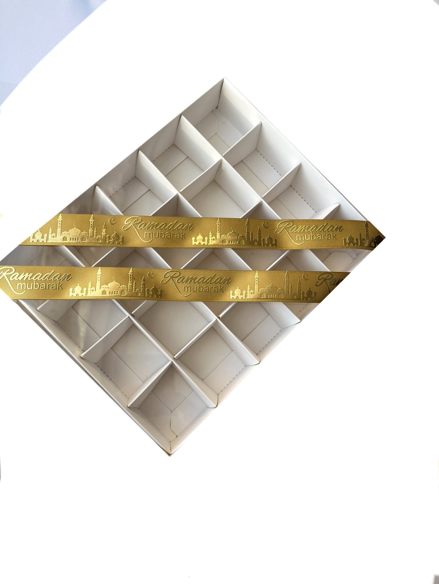 Ramadan  Mubarak Ribbon Gold Foil Print -22mm(2.2cm Wide)