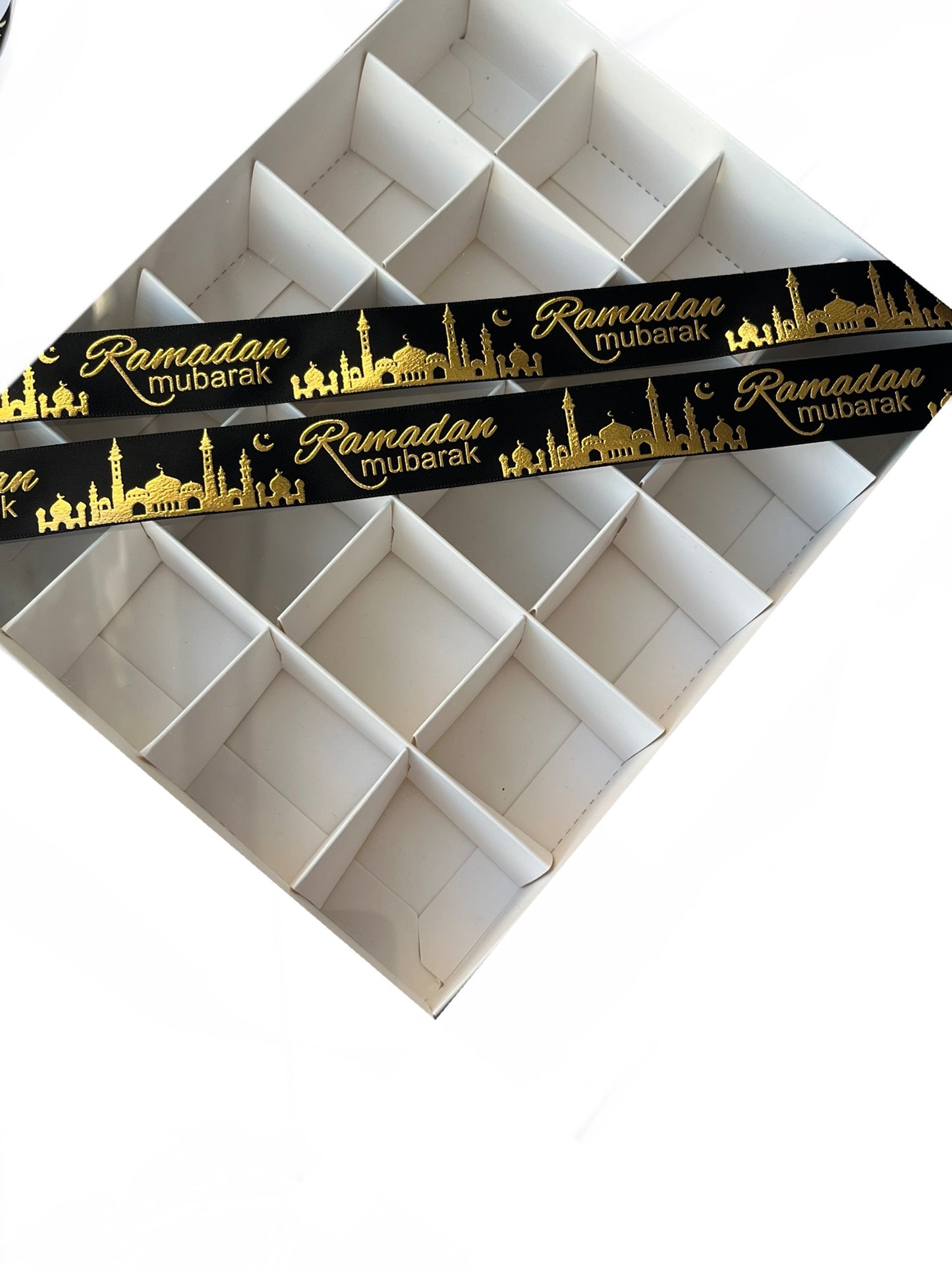 Ramadan  Mubarak Ribbon Gold Foil Print -22mm(2.2cm Wide)