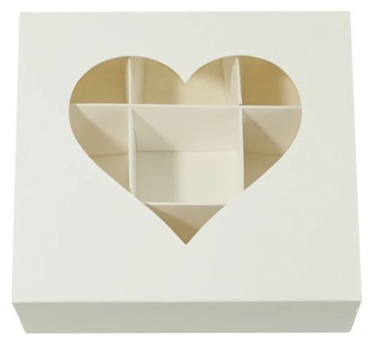 Empty Pick And MIx Box Heart Window-White