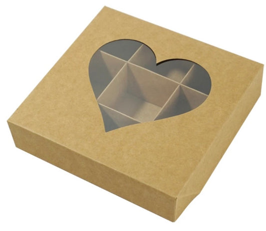 Empty Pick And Mix Box Heart Window Kraft