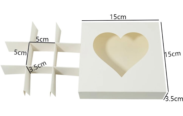 Empty Pick And MIx Box Heart Window-White