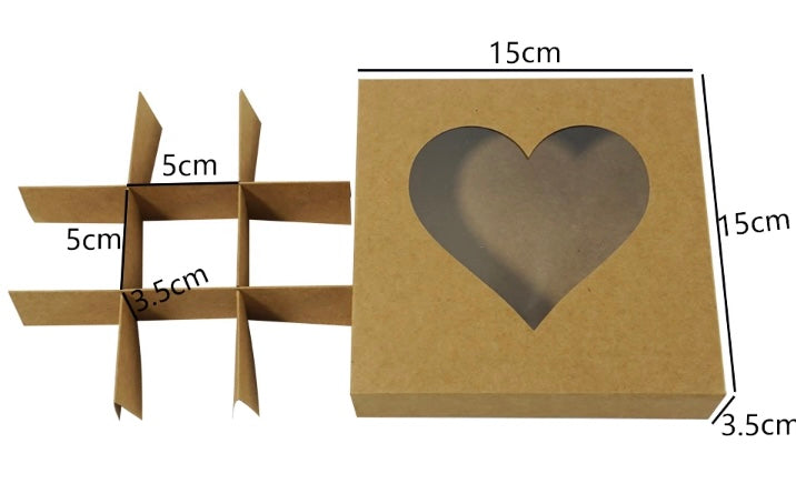 Empty Pick And Mix Box Heart Window Kraft